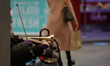 A busker seen in a busy Henry Street in Dublin city centre, Taoiseach (Irish PM) Micheal...