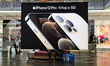 Iphone 12 Pro ad is seen at iSpot inside Galeria Krakowska shopping mall in Krakow, Poland...