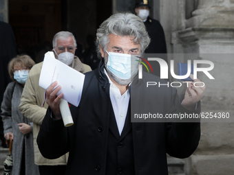 Claudio Trotta at Award ceremony of the annual "Ambrogini D'Oro" in Palazzo Marino, Milan, Italy, on December 07 2020. The award is given to...