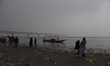 People visits to see the under construction Padma Bridge at morning in Munshinganj outskir...
