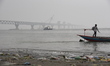 People visits to see the under construction Padma Bridge at morning in Munshinganj outskir...