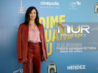 Ximena Romo during the press conference for the movie Dime Cuando Tu on December 14 2020 in Mexico City, Mexico.  (