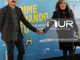 Actress Veronica Castro and Michellle Castro during the press conference for the movie Dime Cuando Tu on December 14 2020 in Mexico City, Me...