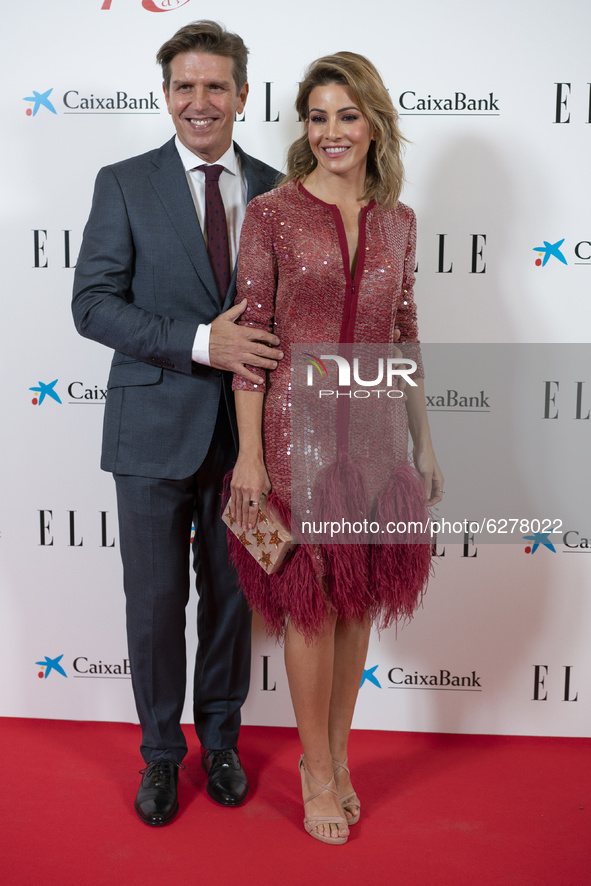 Manuel Diaz, Virginia Troconis attends 'Elle 75th Anniversary' photocall at Centro Centro on December 15, 2020 in Madrid, Spain.  