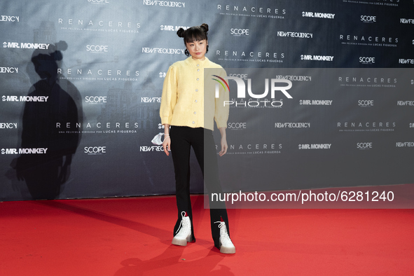 Chacha Huang attends 'Renaceres' premiere at Gran Teatro Principe Pio on December 16, 2020 in Madrid, Spain 