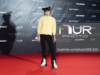 Chacha Huang attends 'Renaceres' premiere at Gran Teatro Principe Pio on December 16, 2020 in Madrid, Spain (