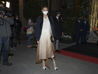 Carla Pereyra attend the Christmas party at the Four Seasons Hotel Madrid, December 18, 2020.  (