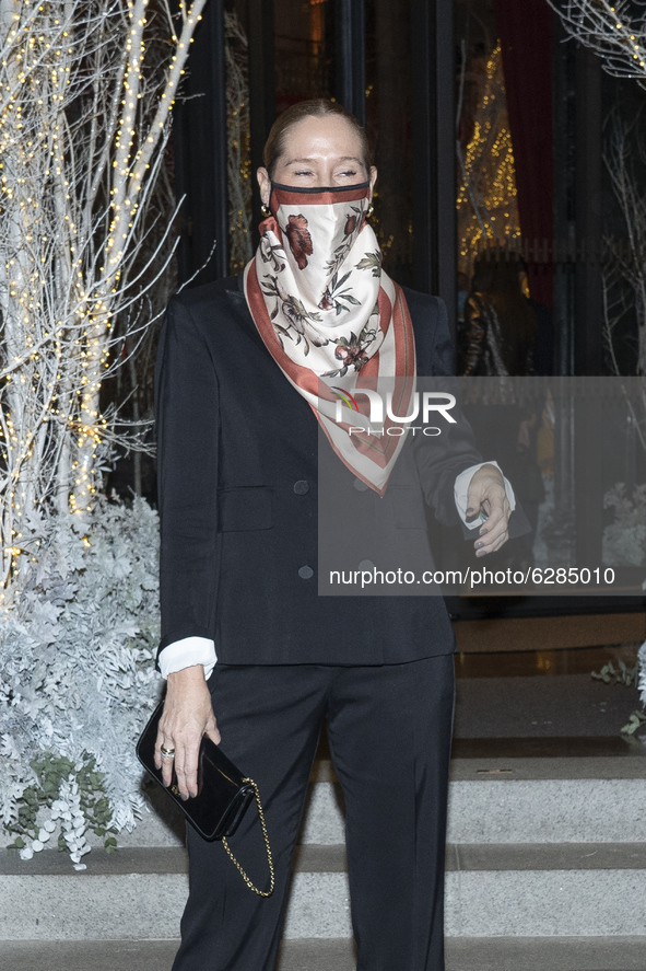 Fiona Ferrer Leoni attend the Christmas party at the Four Seasons Hotel Madrid, December 18, 2020.  