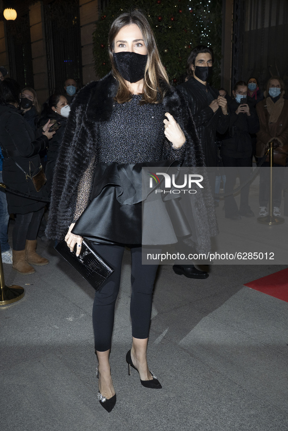 Flora González attend the Christmas party at the Four Seasons Hotel Madrid, December 18, 2020.  