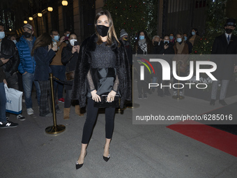 Flora González attend the Christmas party at the Four Seasons Hotel Madrid, December 18, 2020.  (