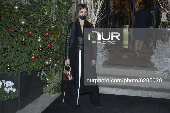  Madame de Rosa  attend the Christmas party at the Four Seasons Hotel Madrid, December 18, 2020.  