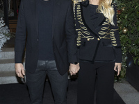 Cayetana Guillen Cuervo and Omar Ayyashi Ramiro attend the Christmas party at the Four Seasons Hotel Madrid, December 18, 2020.  (