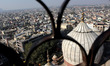 An aerial view shows neighbourhood around the mosque complex from one of its minarets, at...