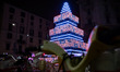A general view of the Albero del Futuro christmas tree by Saipem for Natale Degli Alberi i...