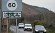 IRA 'spraypainted' on a road sign, at the border between the Republic of Ireland and the U...