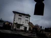 A damaged building in Onna, L'Aquila, on March 24, 2014. Onna one of the countries most affected by the earthquake of April 6, 2009 with the...