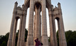 An indian man performs Yoga at Victoria memorial,Alfred Park,in Allahabad on June 10,2015....