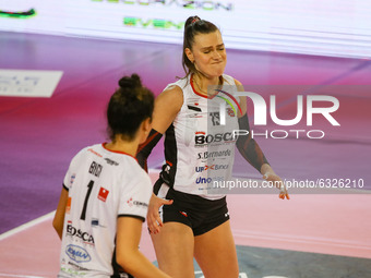 Ungureanu Adelina disappointed during the  Volleyball Women Serie A match between  volley Millenium Brescia and Bosca San Bernardo Cuneo at...