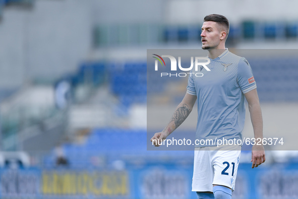 Sergej Milinkovic-Savic of SS Lazio during the Serie A match between SS Lazio and ACF Fiorentina at Stadio Olimpico, Rome, Italy on 6 Januar...