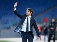 Simone Inzaghi manager of SS Lazio gestures during the Serie A match between SS Lazio and ACF Fiorentina at Stadio Olimpico, Rome, Italy on...