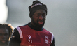 Samba Sow (21) of Nottingham Forest warms up ahead of kick-off during the FA Cup match be...