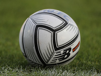 A general view of the New Balance match ball used in the Vanarama National League match between Hartlepool United and Wealdstone at Victoria...