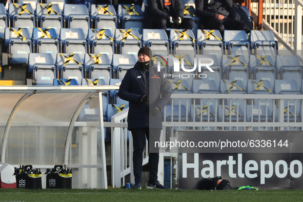  Hartlepool manager, Dave Challinor  during the Vanarama National League match between Hartlepool United and Wealdstone at Victoria Park, Ha...