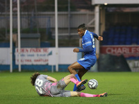  Tyler Magloire of Hartlepool United in action with Matt Lench of Wealdstone  during the Vanarama National League match between Hartlepool U...
