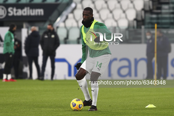 Pedro Obiang of US Sassuolo during the Serie A football match between Juventus FC and US Sassuolo at Allianz Stadium on January 10, 2021 in...