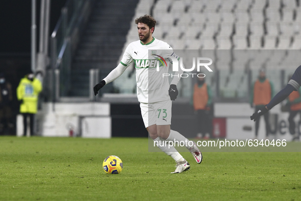 Manuel Locatelli of US Sassuolo during the Serie A football match between Juventus FC and US Sassuolo at Allianz Stadium on January 10, 2021...