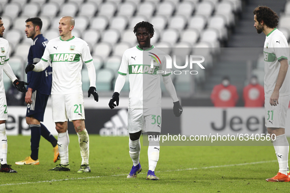 Briansafo Oddei of US Sassuolo during the Serie A football match between Juventus FC and US Sassuolo at Allianz Stadium on January 10, 2021...