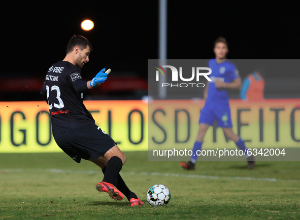 Stanislav Kritciuk of Belenenses SAD in action during the Liga NOS match between Belenenses SAD and FC Pacos de Ferreira at Estadio Nacional...