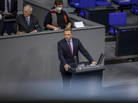 Christian Lindner, Wolfgang Schäuble attends the 203th Summit of the German Parliament, in Berlin, Germany, on January 13, 2021. (