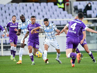 Achraf Hakimi of FC Internazionale tries to score second goal during the Coppa Italia match between ACF Fiorentina and FC Internazionale at...