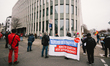 general view of "flight Coronavirus" anti capitalism rally in front of Instituation of Ger...