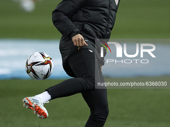 Mikel Vesga of Athletic during the warm-up before the Supercopa de Espana Semi Final match between Real Madrid and Athletic Club at Estadio...