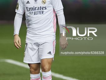 Eden Hazard of Real Madrid during the Supercopa de Espana Semi Final match between Real Madrid and Athletic Club at Estadio La Rosaleda on J...