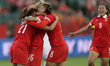 (150612) -- EDMONTON, June 11, 2015 () -- Players of China celebrate scoring during the gr...