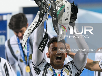 Danilo of Juventus FC celebrates after winning the Italian Super Cup Final match between FC Juventus and SSC Napoli at the Mapei Stadium - C...