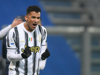 Danilo of Juventus FC celebrates after winning the Italian PS5 Supercup Final match between FC Juventus and SSC Napoli at the Mapei Stadium...
