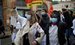 Nurses react. Doctors, nurses, nursing auxiliaries and ordinary people protested against t...