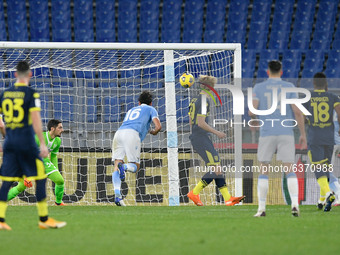 Marco Parolo of SS Lazio scores first goal during the Coppa Italia match between SS Lazio and Parma Calcio 1913 at Stadio Olimpico, Rome, It...