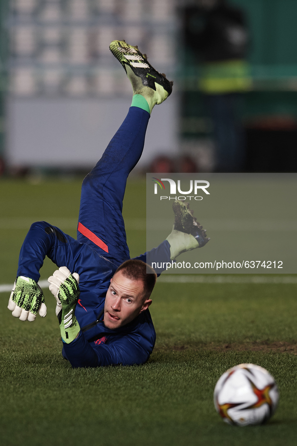 Marc-Andre ter Stegen of Barcelona during the warm-up before the Supercopa de Espana Semi Final match between Real Sociedad and FC Barcelona...