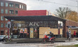 Damaged by the riots KFC fast food chain. The aftermath of the anti-curfew unrest in Rotte...