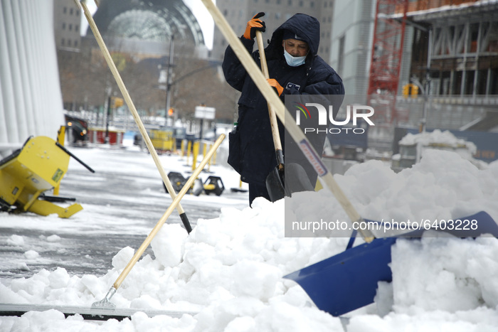 Snow Cleanup Begins After A Major Winter Storm In New York City