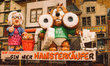 a float with rushing purchasing toilet papers is seen during the press preview of Rose mon...