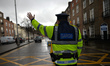 Garda Siochana checkpoint in Baggot Street Lower, Dublin, during Level 5 Covid-19 lockdown...