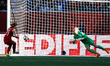 (150616) -- WINNIPEG, June 16, 2015 () -- Wang Lisi (L) of China takes a penalty shoot dur...