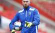 Sacha Bastien of Gillingham's  during the pre-match warm-up  during Sky Bet League One bet...