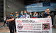 Deputies and members of the 15M platform organized a "speechless cry"  on June 17, 2015 in...
